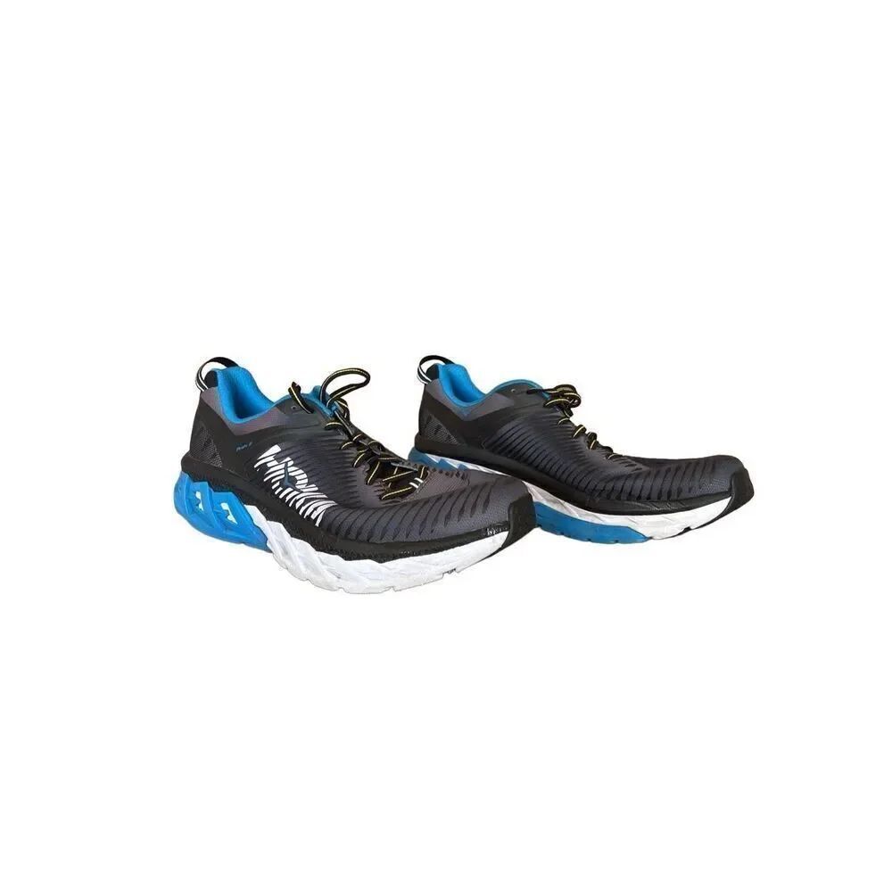 HOKA One One Mens Black And Blue Lace Up Arahi 2 Sneaker Athletic Shoes Size 11